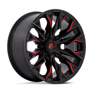 Fuel Offroad D823 FLAME Gloss Black Mill W/ Candy Red 20x9 +1 6x139.7mm 106.1mm - Wheelwiz