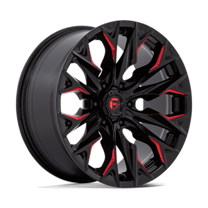 Fuel Offroad D823 FLAME Gloss Black Mill W/ Candy Red 20x9 +1 6x135mm 87.1mm - Wheelwiz