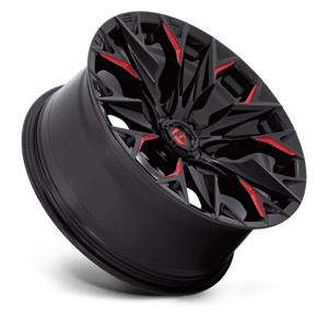 Fuel Offroad D823 FLAME Gloss Black Mill W/ Candy Red 20x9 +1 6x139.7mm 106.1mm - Wheelwiz