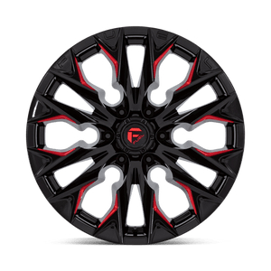 Fuel Offroad D823 FLAME Gloss Black Mill W/ Candy Red 20x9 +1 6x139.7mm 106.1mm - Wheelwiz