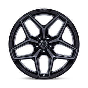 Fuel Offroad FLUX Gloss Black Brush Fc Gray Dddt 17x9 -12 5x127mm 71.5mm - Wheelwiz
