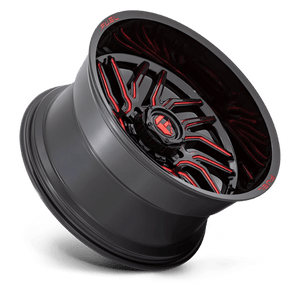 Fuel Offroad D808 HURRICANE Gloss Black Milled Red Tint 20x9 +20 8x180mm 124.2mm - Wheelwiz