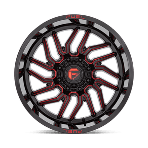 Fuel Offroad D808 HURRICANE Gloss Black Milled Red Tint 20x9 +20 8x180mm 124.2mm - Wheelwiz