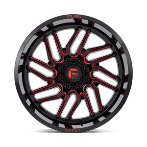 Fuel Offroad D808 HURRICANE Gloss Black Milled Red Tint 24x12 -44 8x165.1mm 125.1mm - Wheelwiz