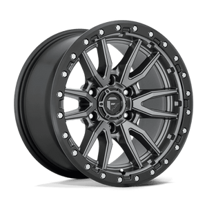Fuel Offroad D680 REBEL Matte Gunmetal Black Bead Ring 17x9 -12 6x139.7mm 106.1mm