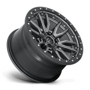 Fuel Offroad D680 REBEL Matte Gunmetal Black Bead Ring 17x9 -12 6x139.7mm 106.1mm