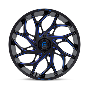 Fuel Offroad D778 RUNNER UTV Gloss Black Milled Candy Blue 24x7 +13 4x137mm 110.1mm - Wheelwiz