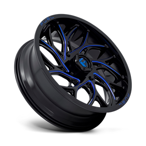 Fuel Offroad D778 RUNNER UTV Gloss Black Milled Candy Blue 20x7 +13 4x156mm 132mm - Wheelwiz