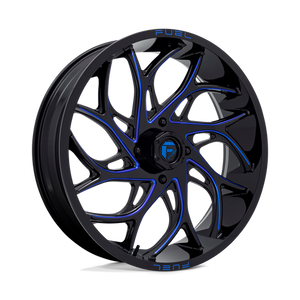 Fuel Offroad D778 RUNNER UTV Gloss Black Milled Candy Blue 24x7 +13 4x137mm 110.1mm - Wheelwiz