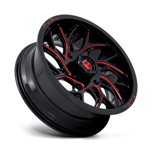 Fuel Offroad D779 RUNNER UTV Gloss Black Milled Candy Red 18x7 +13 4x137mm 110.1mm - Wheelwiz