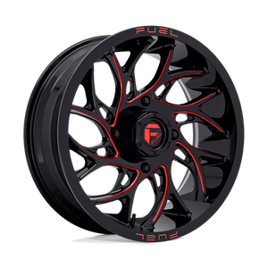 Fuel Offroad D779 RUNNER UTV Gloss Black Milled Candy Red 18x7 +13 4x137mm 110.1mm - Wheelwiz