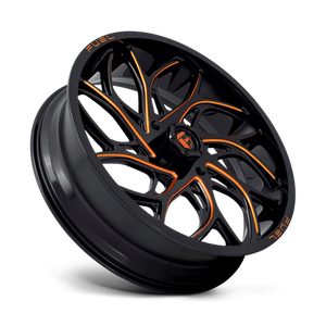Fuel Offroad D780 RUNNER UTV Gloss Black Milled Orange 24x7 +13 4x156mm 132mm - Wheelwiz