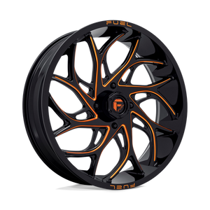 Fuel Offroad D780 RUNNER UTV Gloss Black Milled Orange 24x7 +13 4x156mm 132mm - Wheelwiz