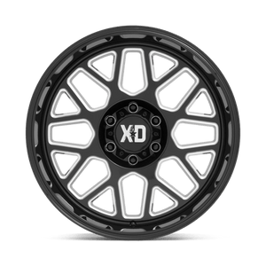 XD Series XD849 GRENADE II Gloss Black Milled 20x10 +12 6x139.7mm 106.1mm - Wheelwiz