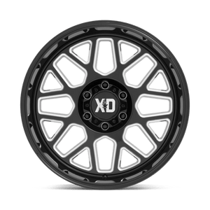 XD Series XD849 GRENADE II Gloss Black Milled 22x12 -44 6x139.7mm 106.1mm - Wheelwiz