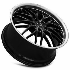MRR GT1 Black Machined Lip 19x8.5 +20 Custommm 66.6mm