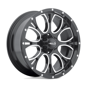 Helo HE879 Gloss Black Machined & Milled 17x9 +18 8x165.1mm 125.1mm - Wheelwiz