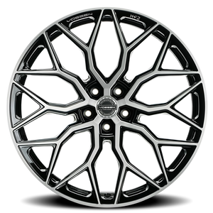 Vossen HF2 Brushed Gloss Black 19x8.5 +40 5x114.3mm 73.1mm - Wheelwiz