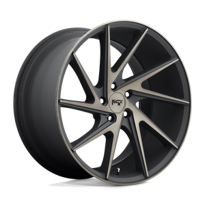 Niche M163 INVERT Matte Black Machined Ring 20x9 +25 5x114.3mm 72.6mm - WheelWiz