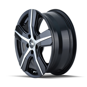 ION 101 Gloss black machined 16x7 +55 5x160mm 65.1mm - WheelWiz