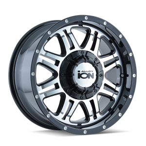 ION 186 Satin black machined 17x8 +10 8x165.1|8x170mm 130.8mm - WheelWiz