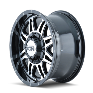 ION 186 Satin black machined 18x9 -12 8x165.1|8x170mm 130.8mm - WheelWiz