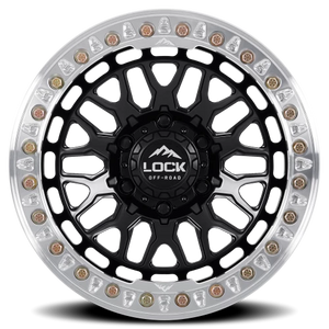 Lock Offroad Invader Beadlock Matte Black W/ Machined Ring 17x9 +38 6x135mm 87.1mm