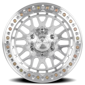 Lock Offroad Invader Beadlock Machined Silver W/ Clear Coat 17x9 +38 5x127mm 71.5mm