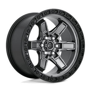 Fuel Offroad D698 KICKER Matte Gunmetal Black Bead Ring 17x9 +12 6x114.3mm 66.1mm - Wheelwiz