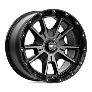 KMC KM100 SYNC Satin Black W/ Gray Tint 17x9 +18 6x135|6x139.7mm 106.1mm - Wheelwiz