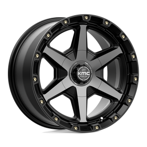 KMC KM101 TEMPO Satin Black With Gray Tint 17x9 +18 6x135|6x139.7mm 106.1mm - WheelWiz