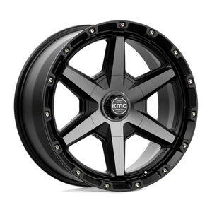 KMC KM101 TEMPO Satin Black W/ Gray Tint 20x9 +18 5x127|5x139.7mm 78.1mm - Wheelwiz