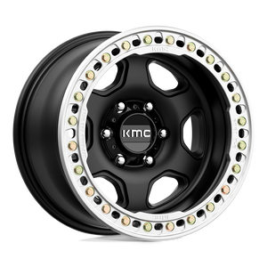 KMC KM233 HEX BEADLOCK Satin Black 17x9 -38 5x127mm 71.5mm - WheelWiz