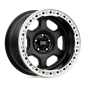 KMC KM233 HEX BEADLOCK Satin Black 20x10 -48 5x127mm 71.5mm - WheelWiz