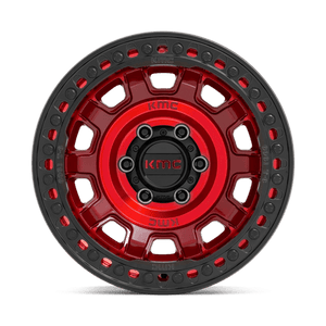 KMC KM236 TANK BEADLOCK Candy Red 17x9 -15 6x139.7mm 108mm - Wheelwiz