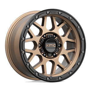 KMC KM535 GRENADE OFF-ROAD Matte Bronze W/ M-black Lip 17x9 +18 6x139.7mm 106.1mm - Wheelwiz