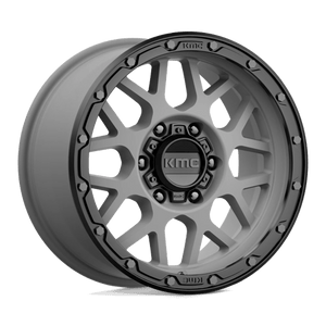 KMC KM535 GRENADE OFF-ROAD Matte Gray W/ Matte Black Lip 17x9 +18 6x114.3mm 66.1mm - Wheelwiz