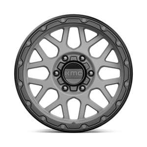 KMC KM535 GRENADE OFF-ROAD Matte Gray W/ Matte Black Lip 17x9 +18 6x120mm 66.9mm - Wheelwiz