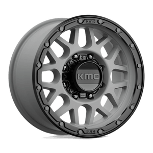 KMC KM535 GRENADE OFF-ROAD Matte Gray W/ Matte Black Lip 17x9 +18 8x180mm 124.2mm - Wheelwiz