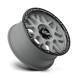 KMC KM535 GRENADE OFF-ROAD Matte Gray W/ Matte Black Lip 18x8.5 +35 5x127mm 71.5mm - Wheelwiz