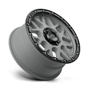 KMC KM535 GRENADE OFF-ROAD Matte Gray W/ Matte Black Lip 18x8.5 +35 6x139.7mm 106.1mm - Wheelwiz