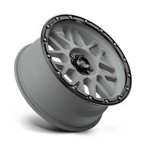 KMC KM535 GRENADE OFF-ROAD Matte Gray W/ Matte Black Lip 20x9 +18 5x150mm 110.1mm - Wheelwiz