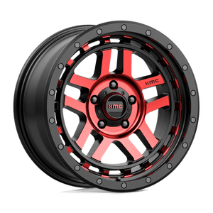 KMC KM540 RECON Gloss Black Mach W/ Red Tint 18x8.5 0 5x127mm 78.1mm - Wheelwiz