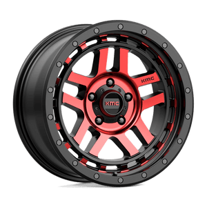 KMC KM540 RECON Gloss Black Mach W/ Red Tint 18x8.5 0 5x127mm 78.1mm - Wheelwiz