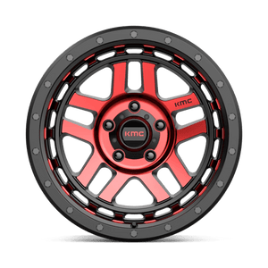 KMC KM540 RECON Gloss Black Mach W/ Red Tint 18x8.5 0 5x127mm 78.1mm - Wheelwiz