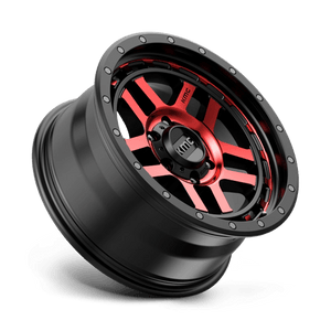 KMC KM540 RECON Gloss Black Mach W/ Red Tint 18x8.5 0 6x139.7mm 106.1mm - Wheelwiz