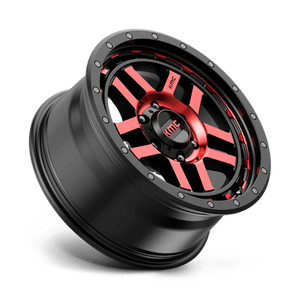 KMC KM540 RECON Gloss Black Mach W/ Red Tint 17x8.5 +18 6x139.7mm 106.1mm - Wheelwiz