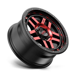KMC KM540 RECON Gloss Black Mach W/ Red Tint 17x9 -12 6x139.7mm 106.1mm - Wheelwiz
