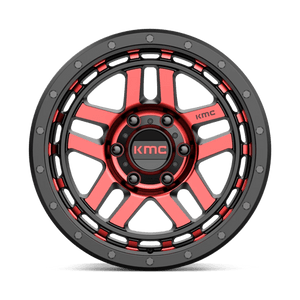 KMC KM540 RECON Gloss Black Mach W/ Red Tint 18x8.5 +18 6x139.7mm 106.1mm - Wheelwiz