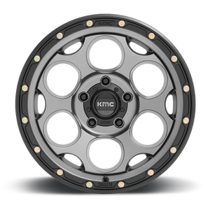 KMC KM541 DIRTY HARRY Satin Gray W/ Black Lip 17x8.5 +18 5x127mm 71.5mm